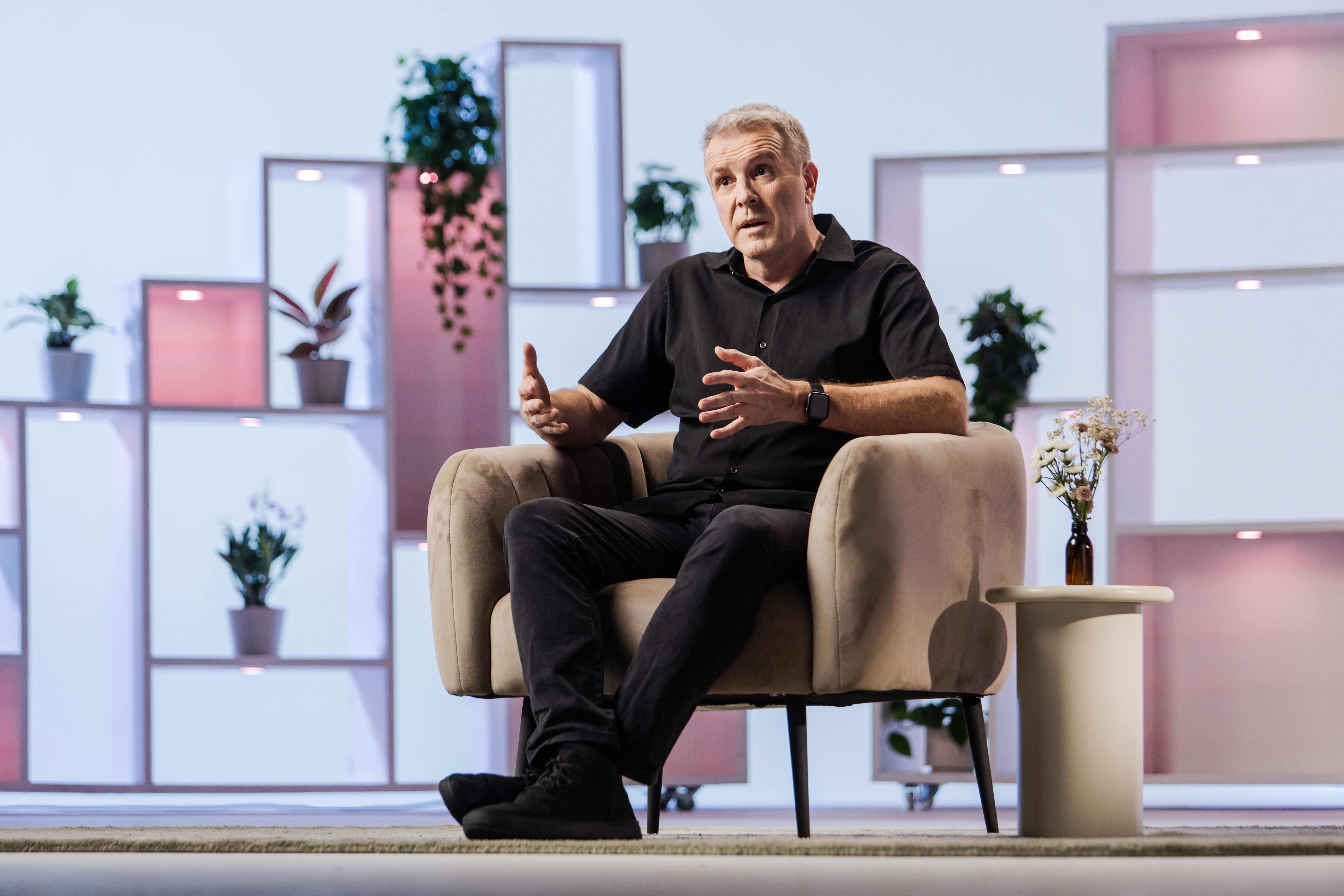 Man being interviewed