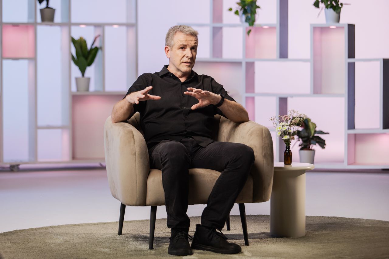 Man being interviewed