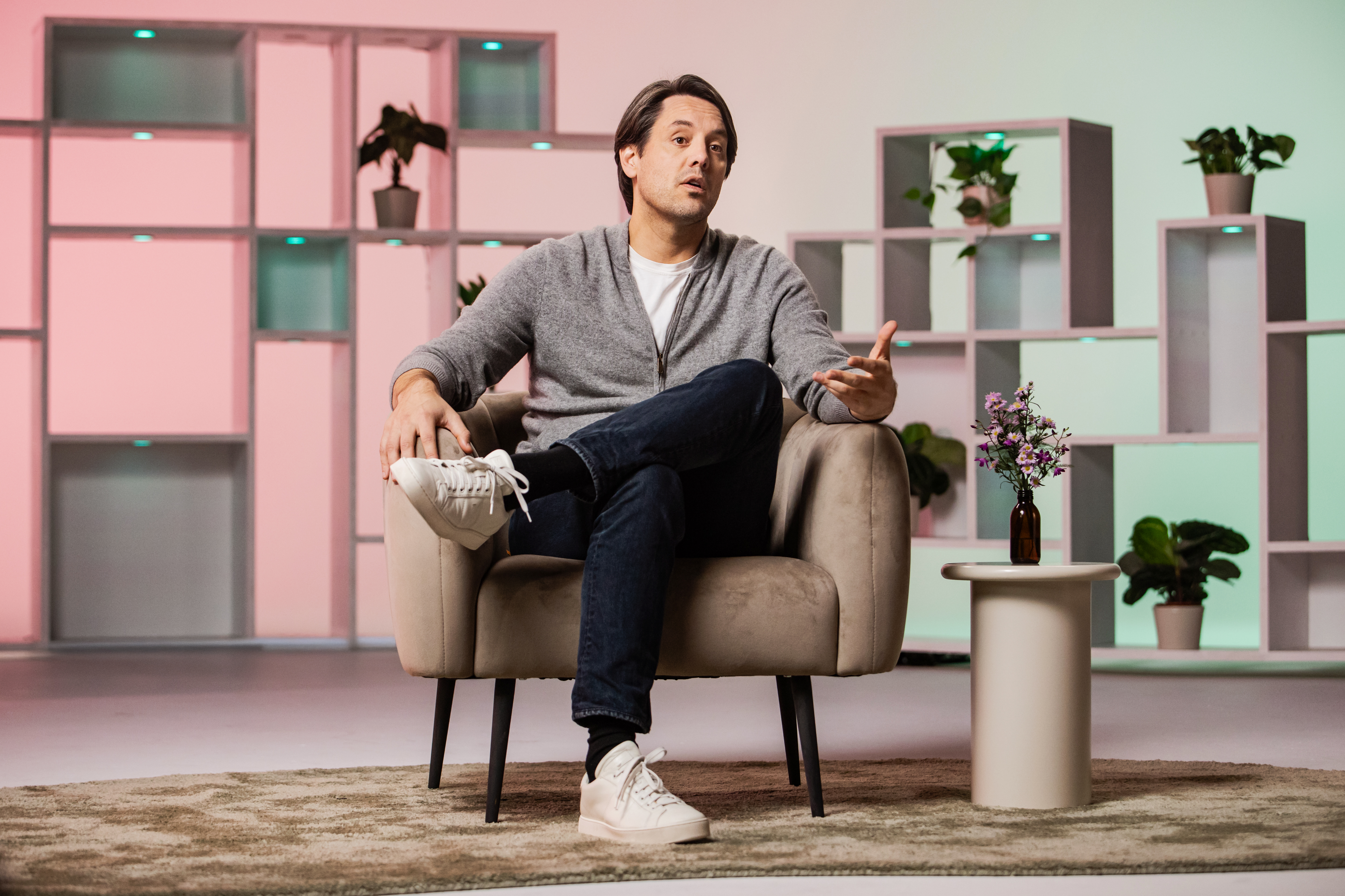 Man being interviewed