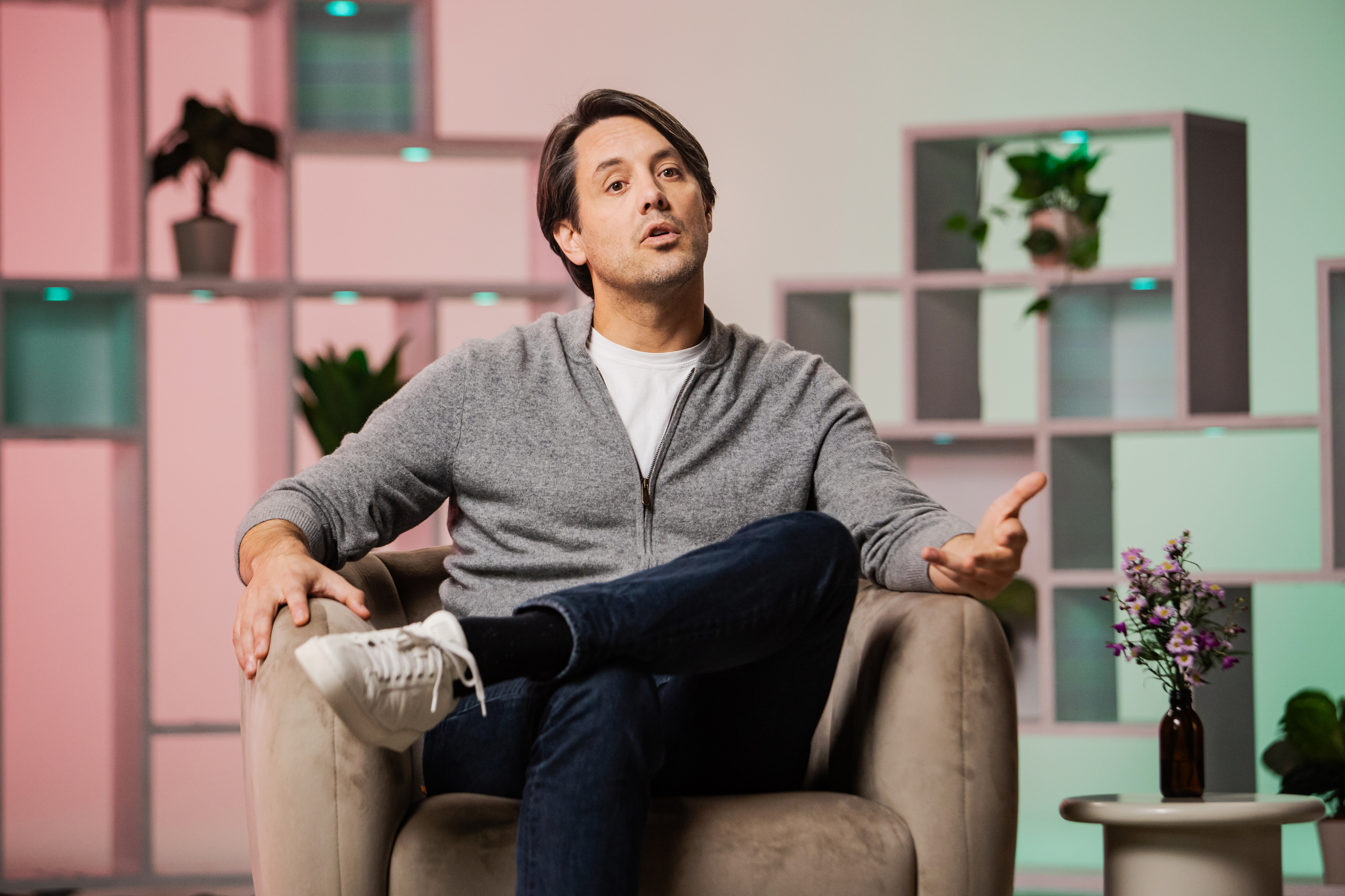 Man being interviewed