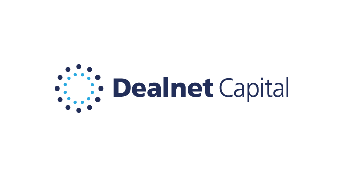 Logo of Dealnet Capital featuring the company name and a circular dotted design.