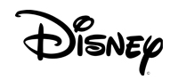 Disney logo in black script font.