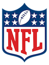 The official logo of the National Football League (NFL), featuring a stylized football, stars, and the NFL letters.