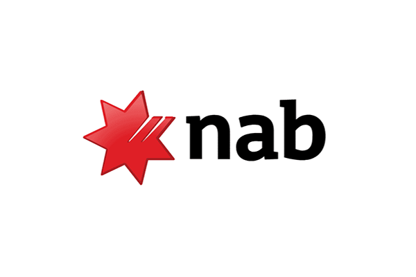 Logo of National Australia Bank (NAB) featuring a red star with the text 'nab' on a white background.