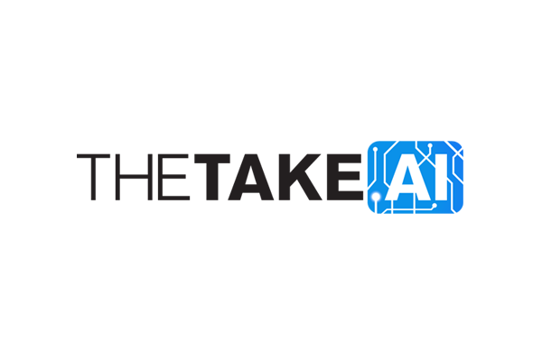 Logo for 'The Take' featuring 'AI' text with a blue circuit design, representing artificial intelligence and technology themes.