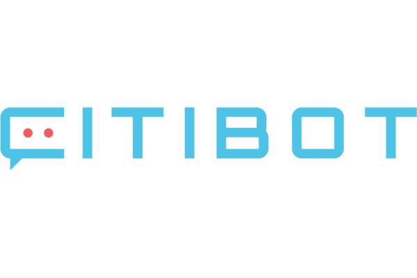 Citibot logo in blue and red with stylized text on a white background.