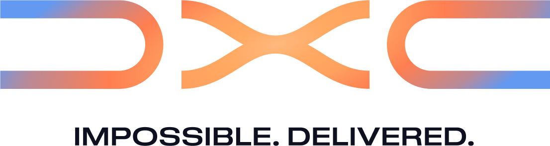 DXC logo with the tagline Impossible. Delivered.