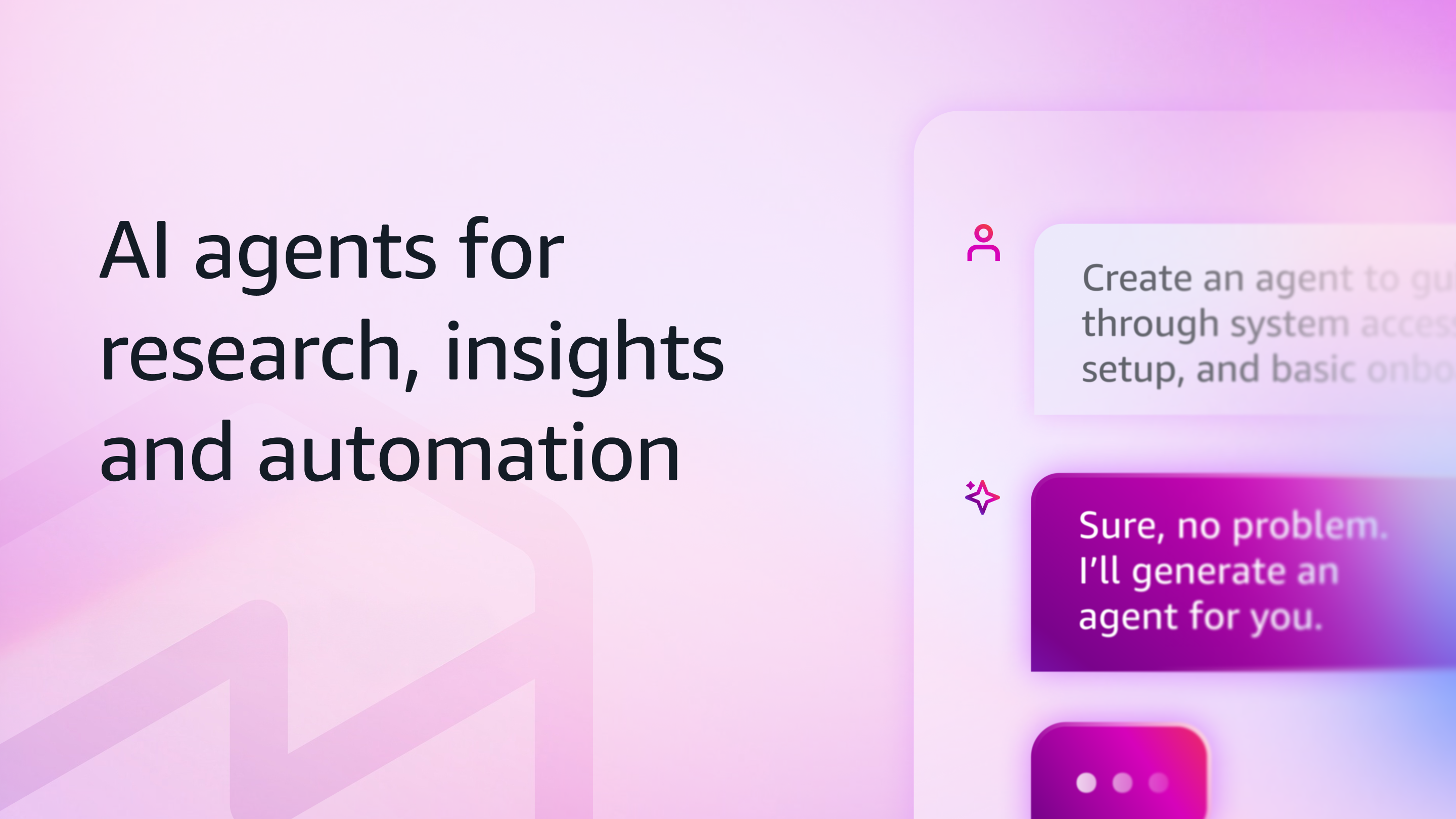 Amazon Quick creating an AI agent for research, insights, and automation from a chat request