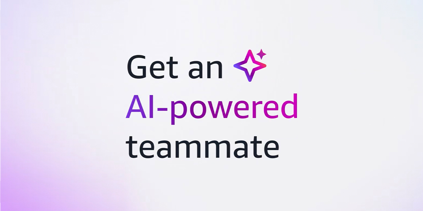 Title card from the Amazon Quick sales overview video: Get an AI-powered teammate