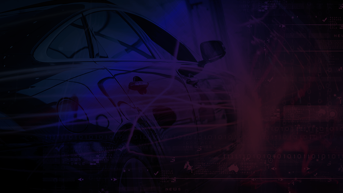 A digitally enhanced image of a car with futuristic lighting effects and abstract digital elements, symbolizing advanced automotive technology and connectivity.