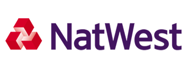 NatWest logo with a red geometric symbol and purple wordmark.