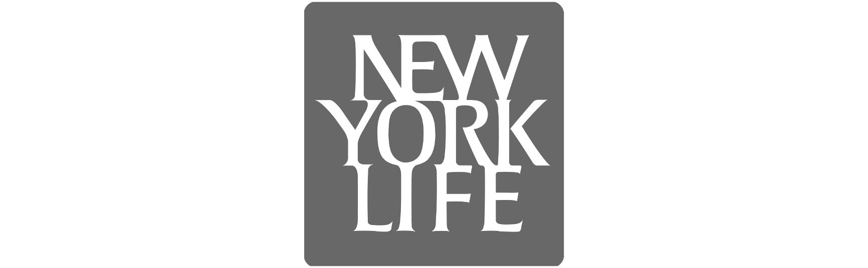 New York Life logo featuring white stacked text reading "New York Life" inside a grey rounded square.