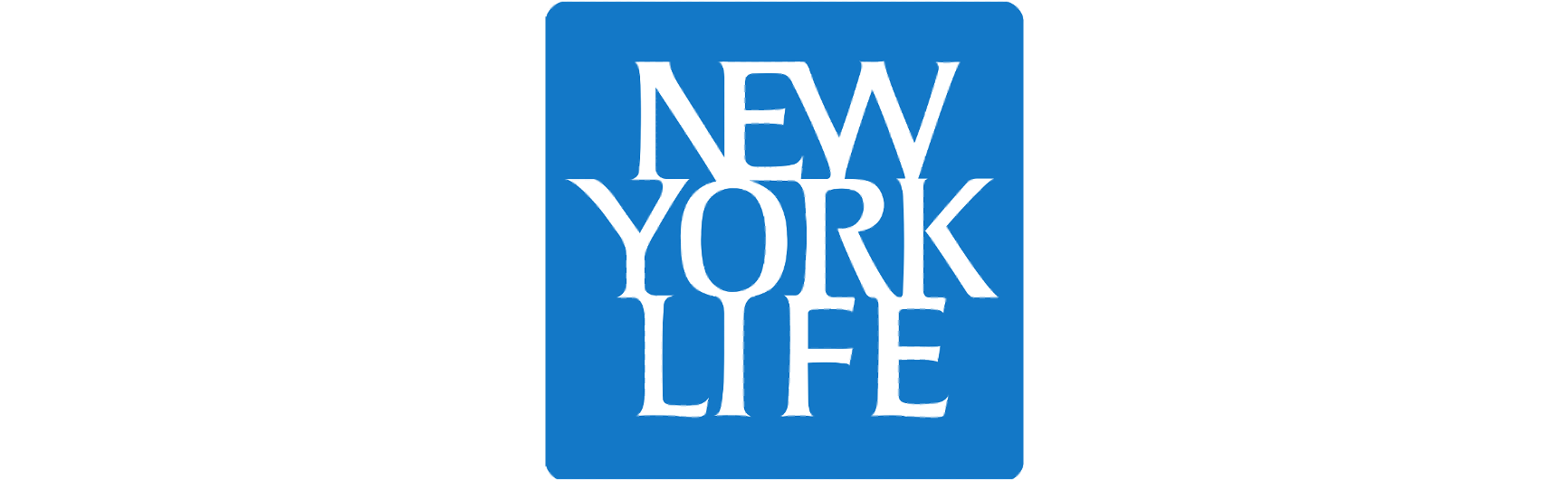 New York Life logo featuring white stacked text reading "New York Life" inside a blue rounded square.