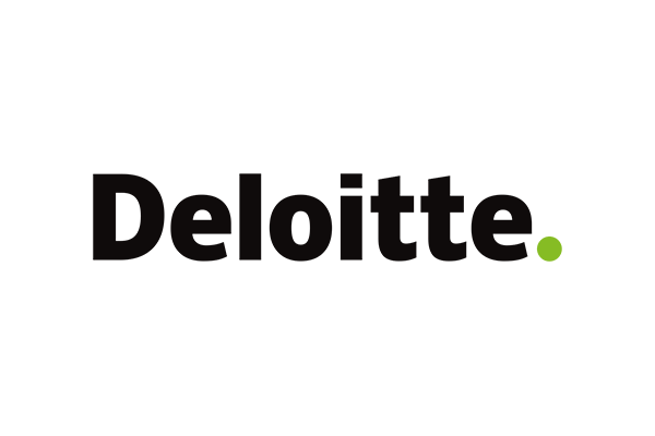 Deloitte company logo featuring black text with a small green dot at the end.