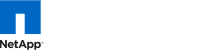 NetApp logo featuring a blue icon and black text on a transparent background.