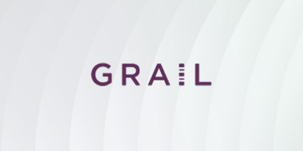 The GRAIL logo displayed on a light, curved line background.