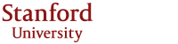 Stanford University logo in red text on a transparent background.
