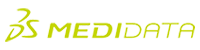 The logo of Medidata, featuring stylized green text and design elements.