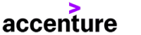Accenture logo with a right-facing angle symbol and company name in stylized text.
