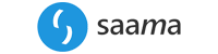 Saama company logo with a blue circle and stylized 's' next to the text 'saama'.