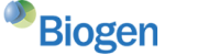 Biogen logo with stylized blue and green icon and company name in blue text.