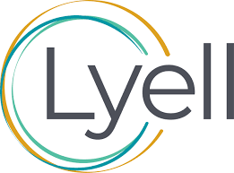 The Lyell company logo consisting of the word 'Lyell' in modern font, encircled by curved teal and gold lines.