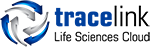 TraceLink company logo with a blue and silver circular icon and the text 'TraceLink' next to it.