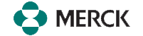 Merck company logo with teal symbol and black text on a white background.