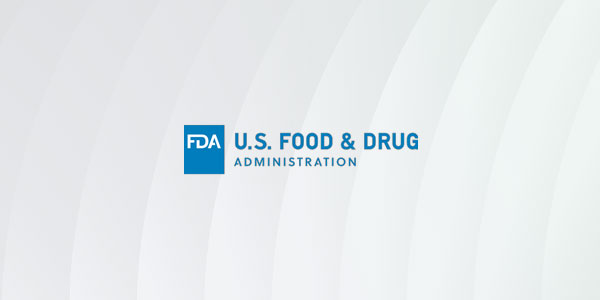 Logo of the U.S. Food & Drug Administration (FDA) with blue text and icon on a light gradient background.