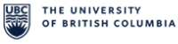 The logo of the University of British Columbia, featuring the university's name and shield emblem.