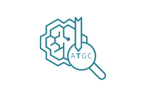 A teal icon representing machine learning in the health or medical category, featuring a stylized brain with connections to symbolize artificial intelligence and healthcare technology.