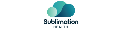 Logo of Sublimation Health, featuring overlapping blue and teal circular shapes with the text 'Sublimation Health' below.
