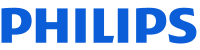 Philips logo with blue text on a transparent background