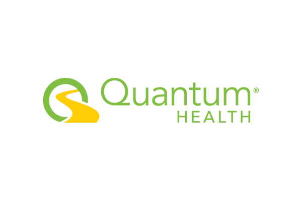 Logo of Quantum Health featuring green and yellow colors