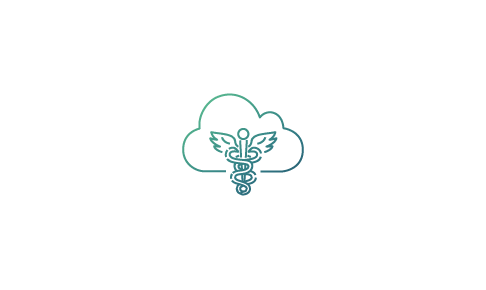 A gradient shape transitioning from teal to dark blue.