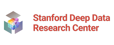 Logo of the Stanford Deep Data Research Center with a colorful cube design on the left.