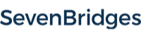 Seven Bridges company logo with dark blue text on a transparent background.
