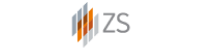 ZS company logo with stylized orange, gray, and white geometric shapes and the letters 'ZS'.