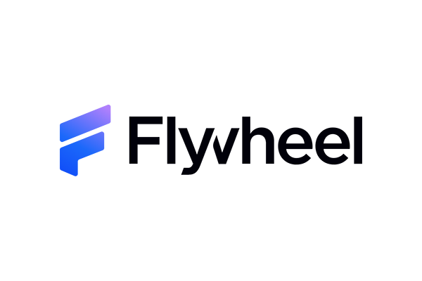 Flywheel.io company logo with a gradient blue and purple icon and the word 'Flywheel' in bold black text.