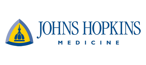 Logo for the Amazon and Johns Hopkins AI Institute announcement, featuring the Johns Hopkins Medicine branding with a blue and yellow emblem and text.
