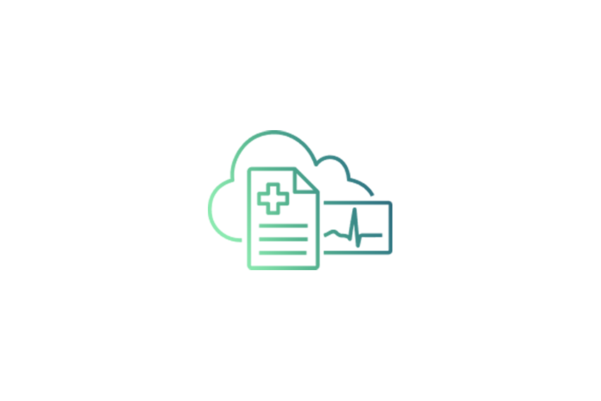 A square gradient icon with green to blue tones, representing health security in the context of AI and machine learning.
