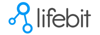Lifebit company logo featuring a blue interconnected network graphic and the word 'Lifebit' in black text.