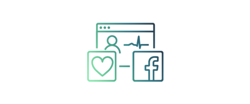 An abstract icon representing machine learning in healthcare and life sciences, featuring a vertical gradient square with colors transitioning from light green to dark blue.