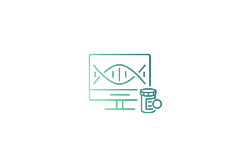 A square icon with a green to blue gradient, representing a machine learning health use case. The gradient transitions from light green at the bottom left to deep teal at the top right, centered on a white background.