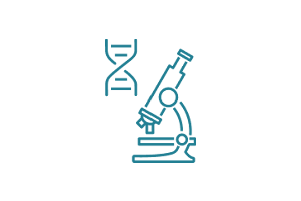 A simple blue icon representing pharmaceutical or medical concepts, featuring a stylized mortar and pestle commonly associated with pharmacy and medicine.