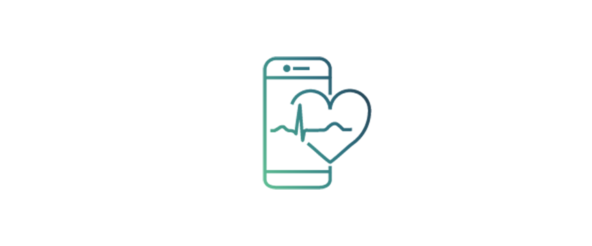 A gradient icon with green to dark blue colors, representing healthcare and life sciences, on a transparent background.