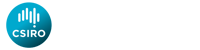 CSIRO logo featuring vertical white bars and the word 'CSIRO' on a blue circular background.