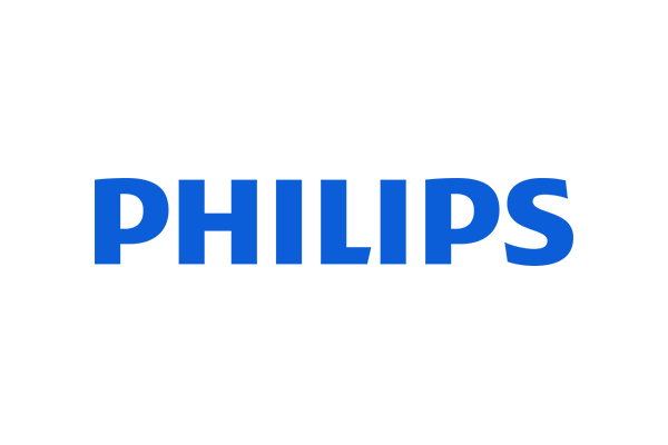 The official Philips logo displayed in blue text on a transparent background.