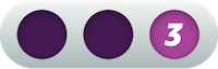 A step indicator icon showing two filled purple circles and a third circle labeled with the number 3, used to represent the third step in a process.