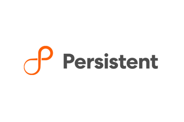 Logo of Persistent with an orange icon and the word 'Persistent' in grey text.